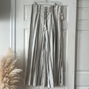 Anthropologie wide leg linen pants